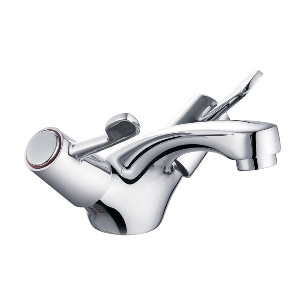 Two-handle basin mixer with ABS Pop up waste Lever