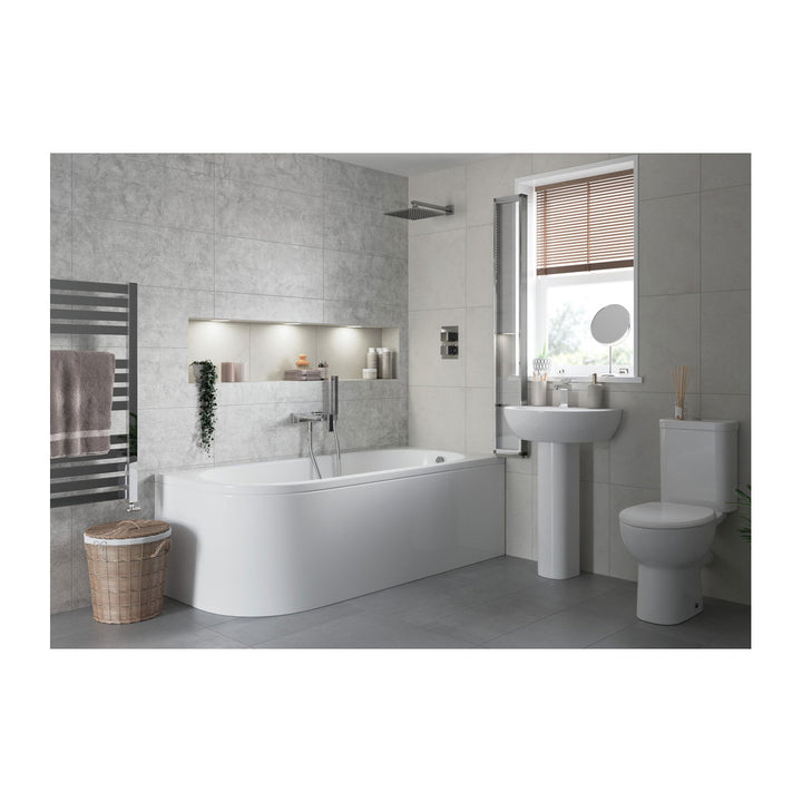 Series11 450x400mm 1TH Cloakroom Basin & Brushed Brass Bottle Trap