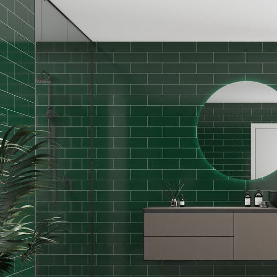 Fibo Urban - 2.4m x 0.6m Wall Panel - Bottle Green (Metro Brick) - Pack Of 2