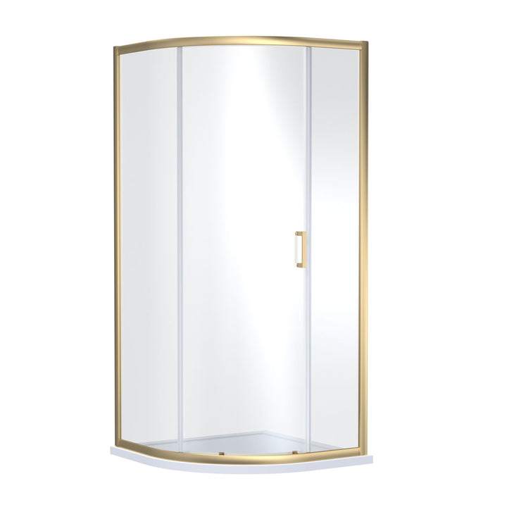 1900mm x 900mm Single Entry Quadrant - Brushed Brass - V-SING9E1BB-6