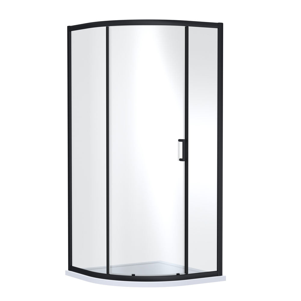 1900mm x 900mm Single Entry Quadrant - Matt Black - V-SING9E1BP-6