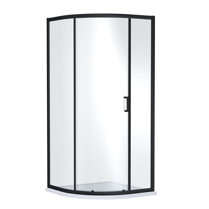 1900mm x 900mm Single Entry Quadrant - Matt Black - V-SING9E1BP-6
