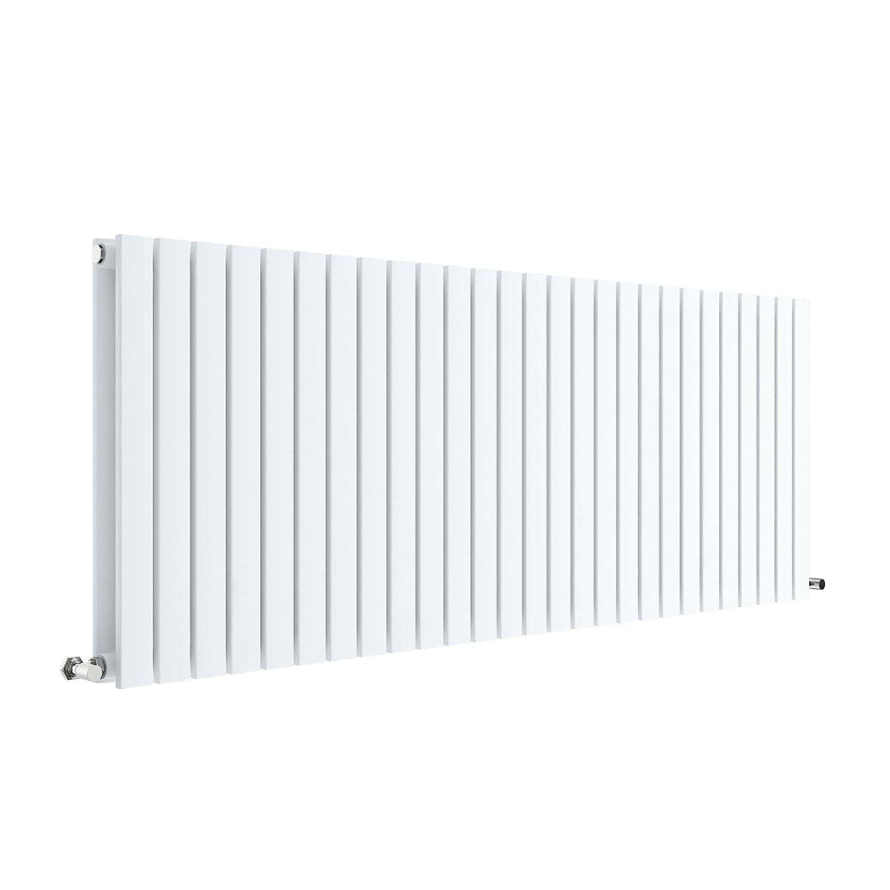Horizontal Double Panel Radiator 600 x 1572 - Satin White - VHEA041