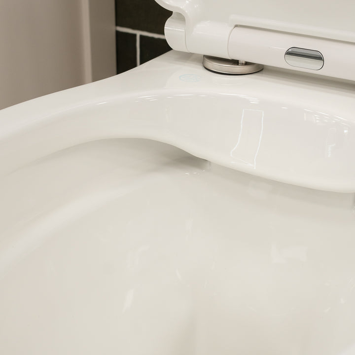 Fully Back To Wall Traditional Close Coupled Toilet & Soft Close Seat