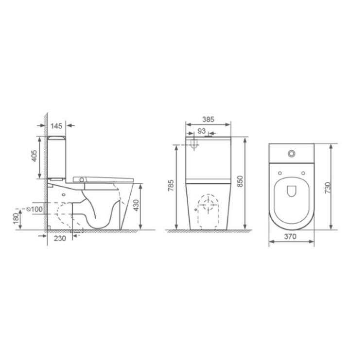 Close Coupled Smart Toilet With Heated Seat & Ambient Lighting