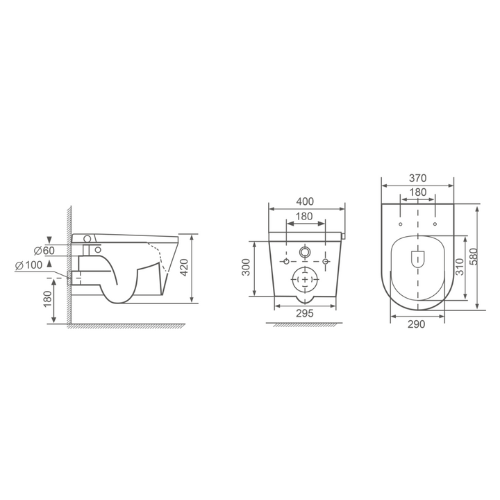 Wall Hung Smart Toilet with Wal Frame & Chrome Flush Plate