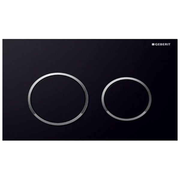 Geberit Omega20 Dual Flush Plate Black Gloss Chrome 115.085.KM.1