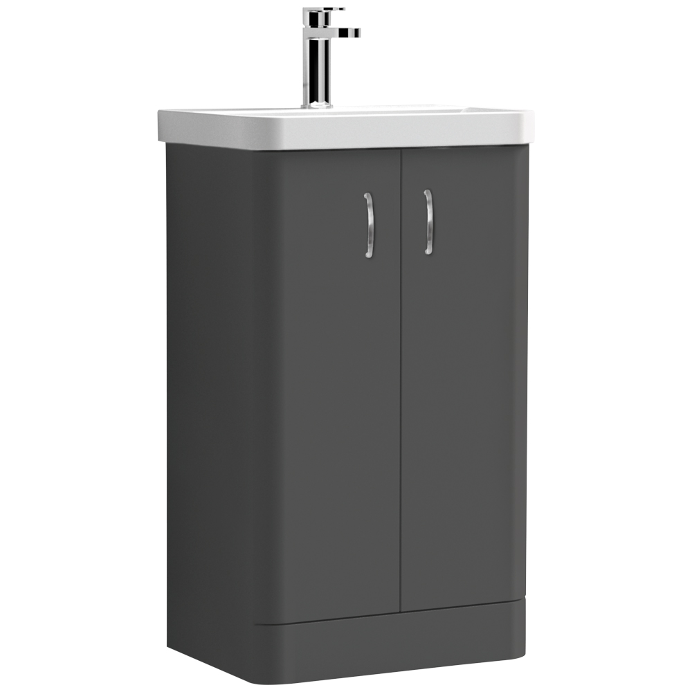 Grey 500mm 2 Door Vanity Unit & Basin
