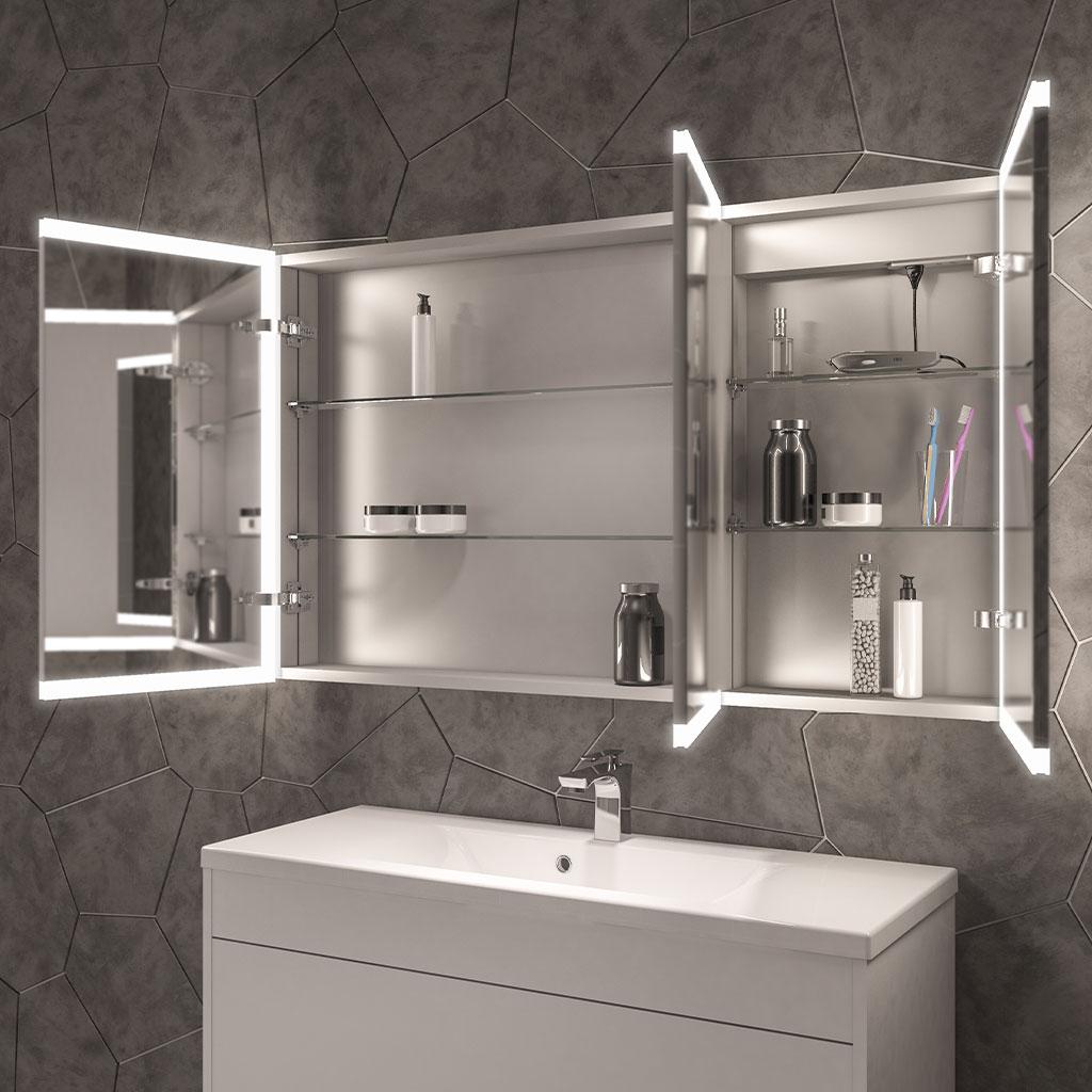 Cassio 1200x700mm 3 door LED mirror- 40.1025