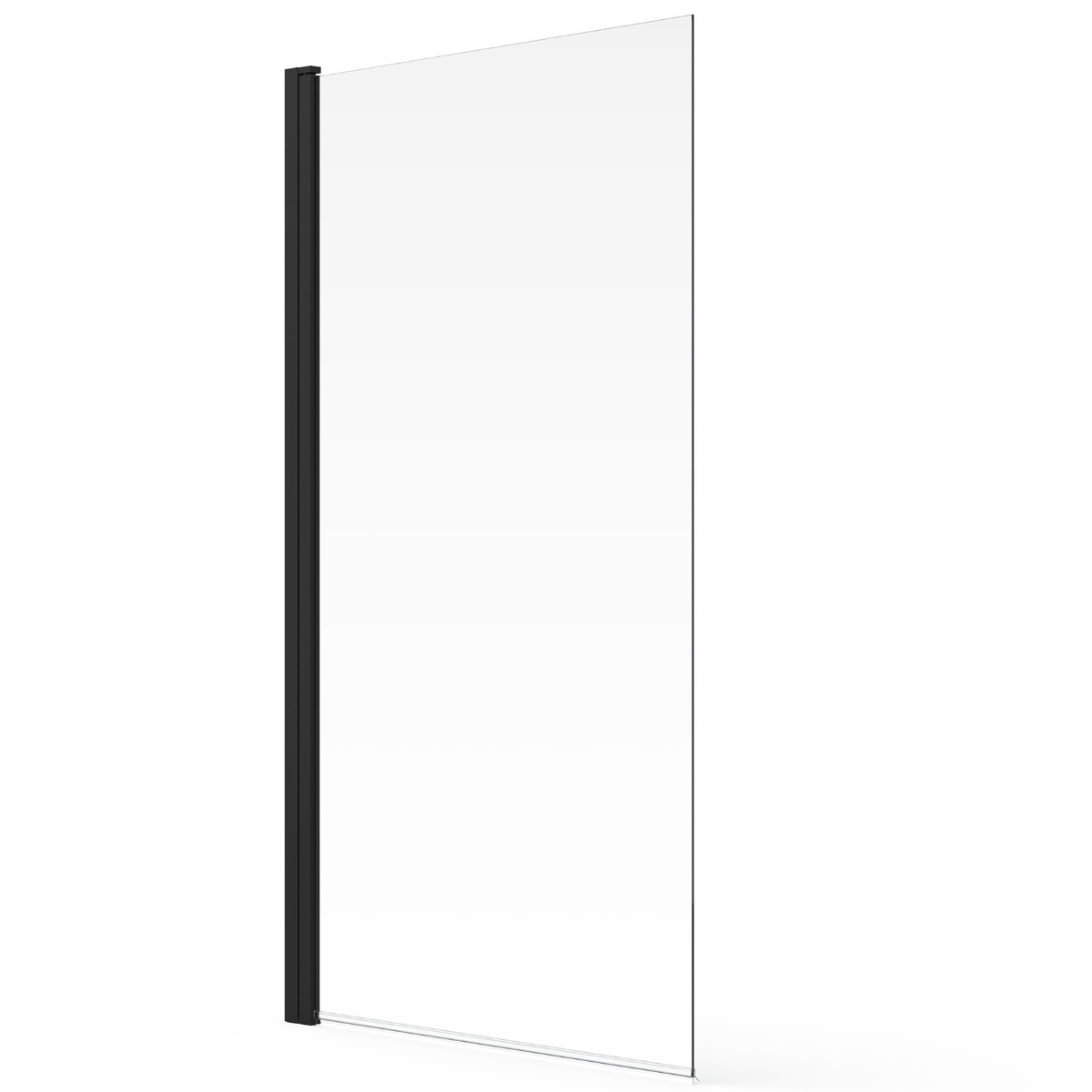Aqualux 6mm Square Bathscreen Black 1500x900