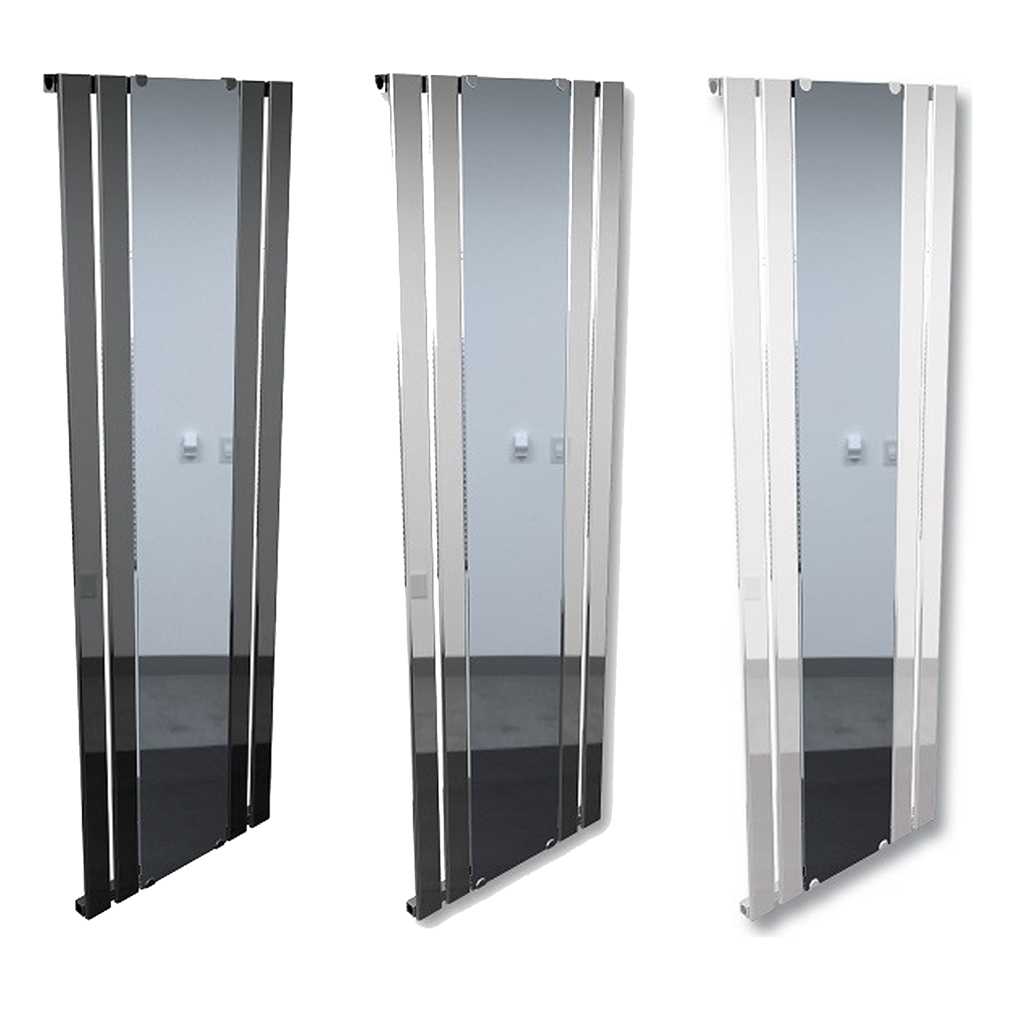 Synergy Attika Vertical Radiators with Mirror Anthracite/White/Chrome  600x1800