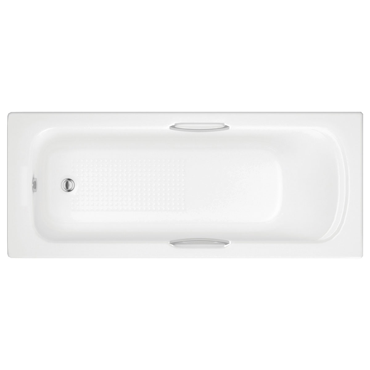 Clayton 1700x700mm Twin Grip Bath 0 Tap Holes Undrilled