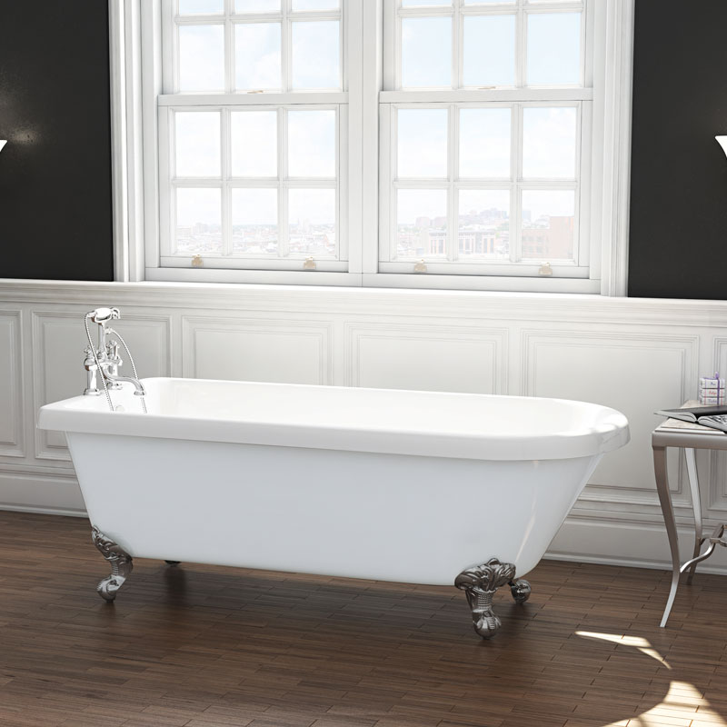Traditional Freestanding Bath 1700 1800 Roll Top Single Ended With Claw