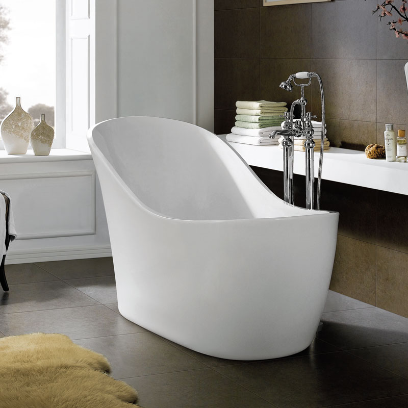 Freestanding Bath Modern Slipper 1700mm Floor Mounted Single Ended With