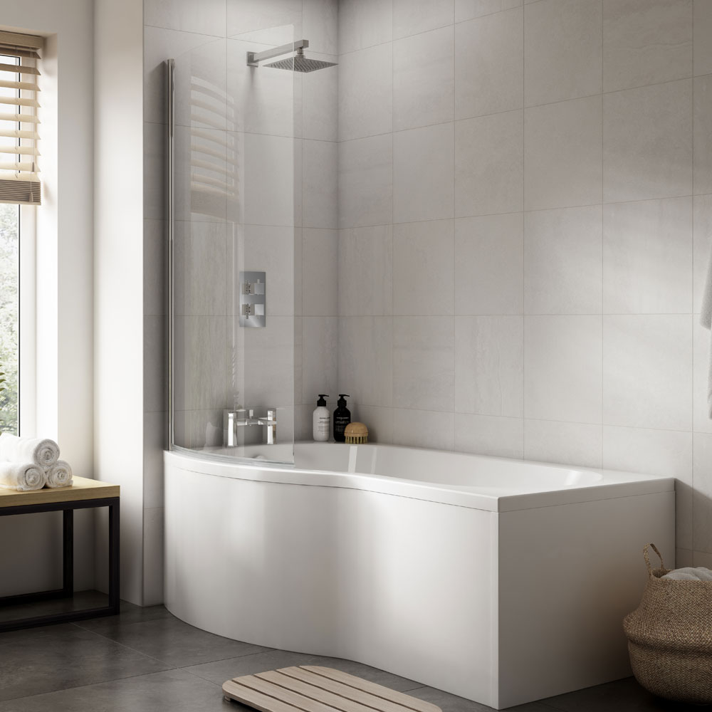 1500mm B Shaped Left Hand Bath Bundle (Includes Bath, Screen & Front Panel) - BBATH1500LH