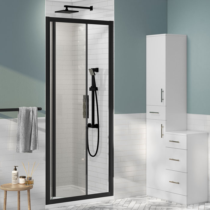 Black 760mm Bifold Door 6mm Glass