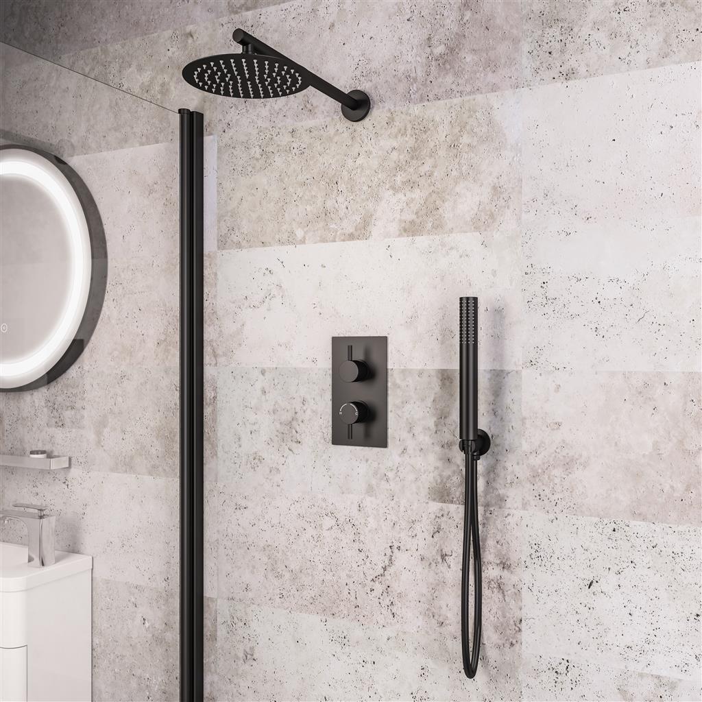 Round Shower Bundle Black- BND015