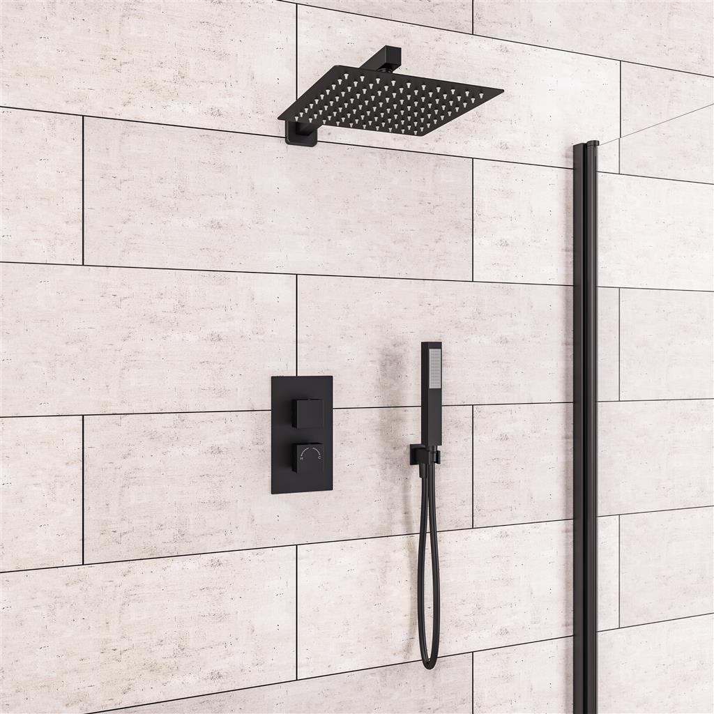 Square Shower Bundle Black- BND018