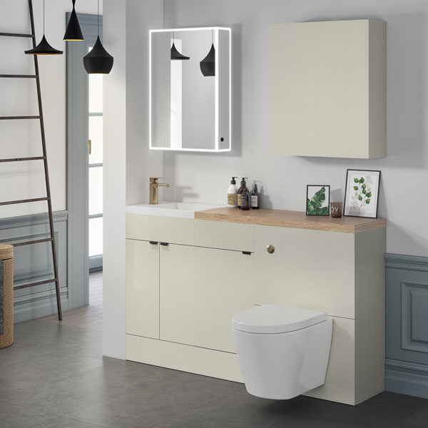 Clay Compact Furniture Run Includes Vanity, Basin, Base, WC Unit, Worktop & Plinth (Various Sizes)
