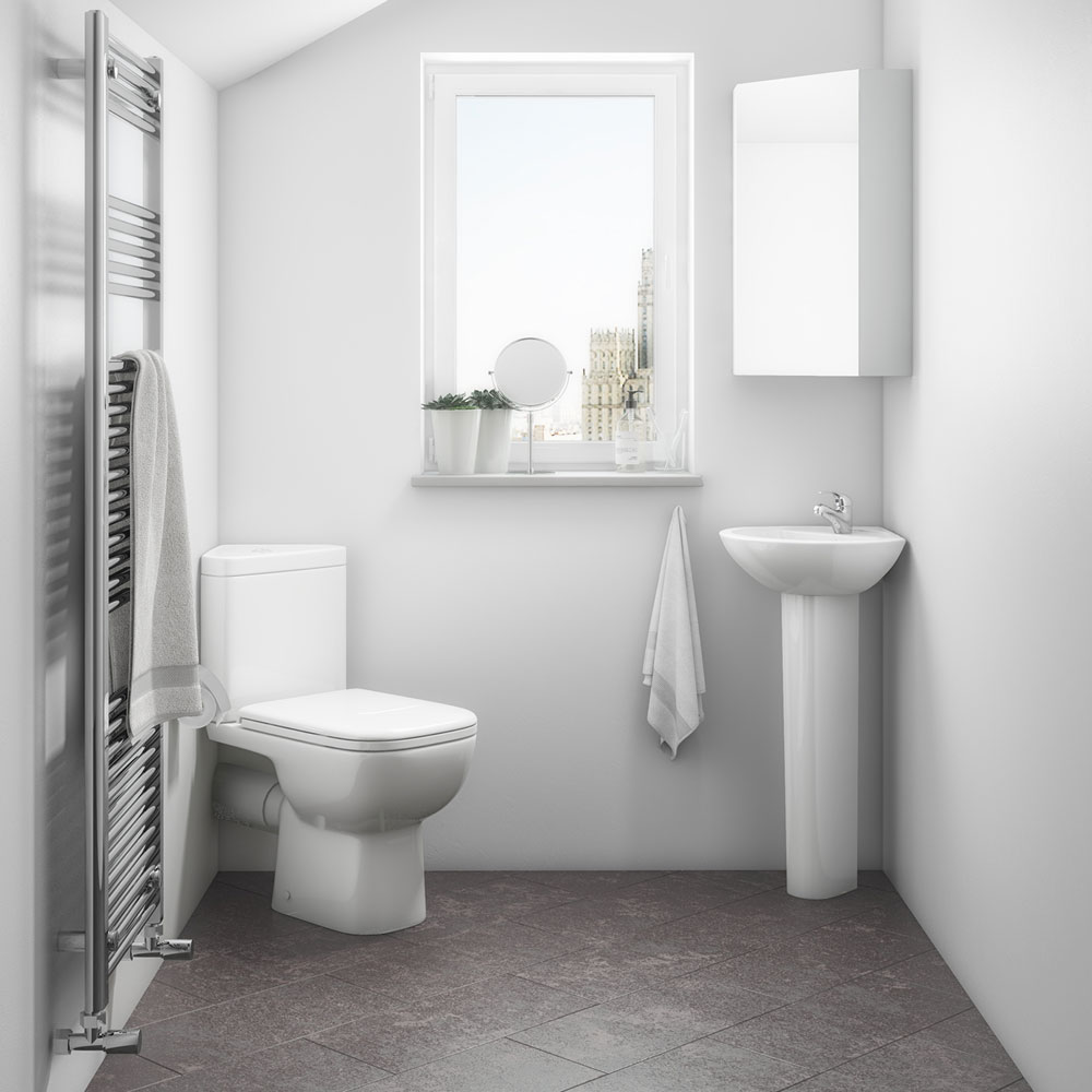 Corner toilet clearance