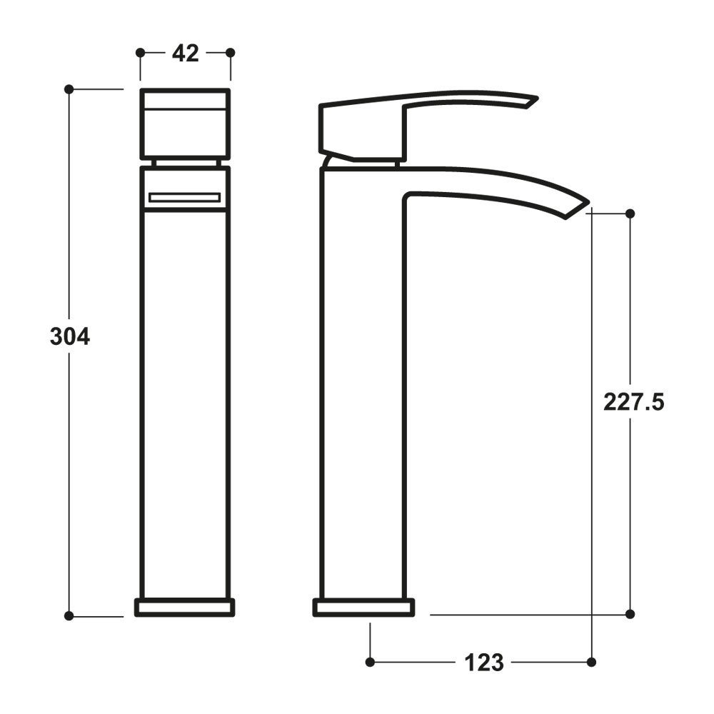 Tec Studio SC Tall Basin Mixer Chrome