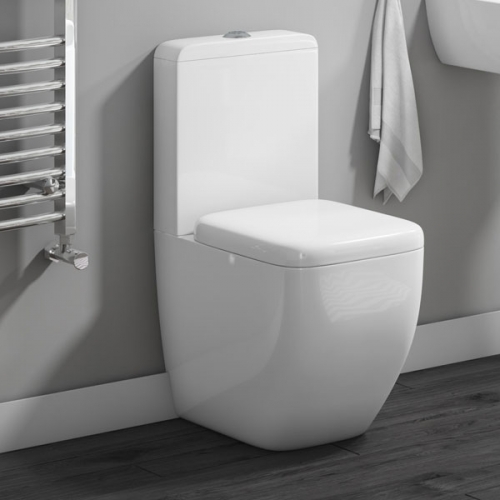 Fully Back To Wall Close Coupled Toilet With Cistern & Seat