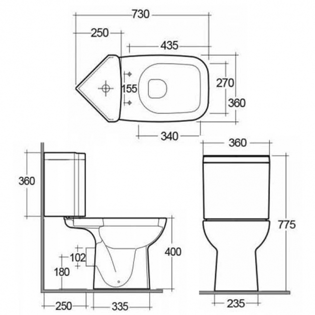Corner Toilet & Basin Suite