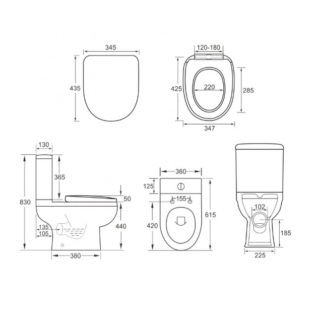 Raised Height Toilet White