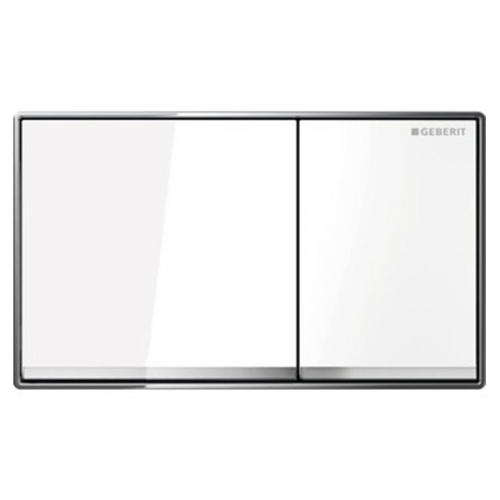 Geberit Omega60 Dual Flush Plate White Glass 115.081.SI.1