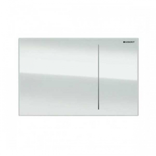 Geberit Omega 70 Dual Flush Plate for Solid Wall White Glass 115.090.SI.1