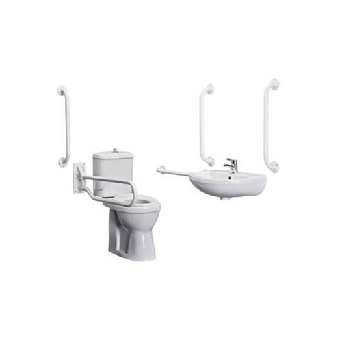 Doc M Pack Full Assisted Disabled Toilet, Basin and Rails
