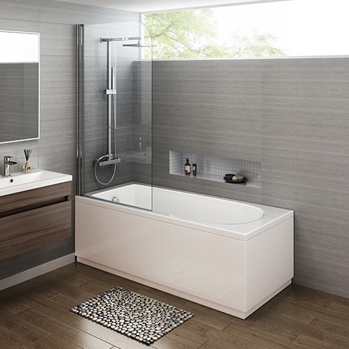 1500mm Trojan Straight Bath & Screen - Made In UK