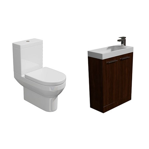 Designer Furniture Light Walnut Cloakroom Suite 560mm