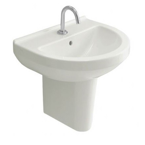 VitrA S50 Round Basin Options with Large Half Pedestal