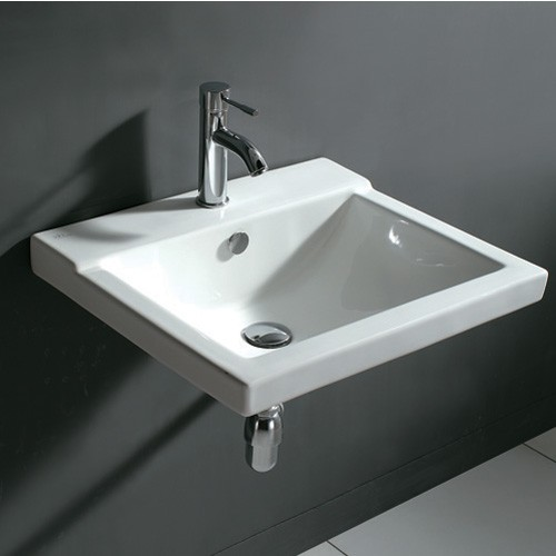 Geo Wall Hung 560mm Square Ceramic Basin 