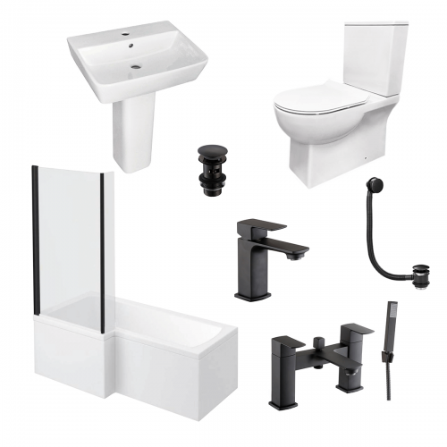 L Shape Shower Bath Deal - Left Hand - VODASUITE1
