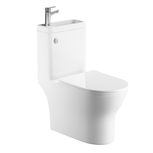 P2 Combination Round Toilet & Sink - Chrome Tap