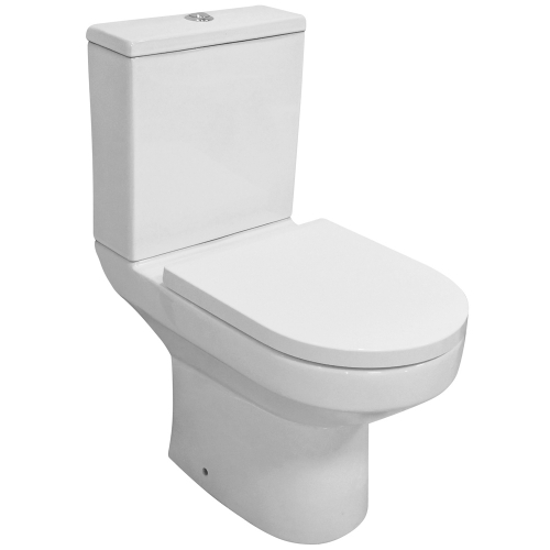 Bayeaux Close Coupled Rimless WC Pan, Cistern and Soft Close Seat