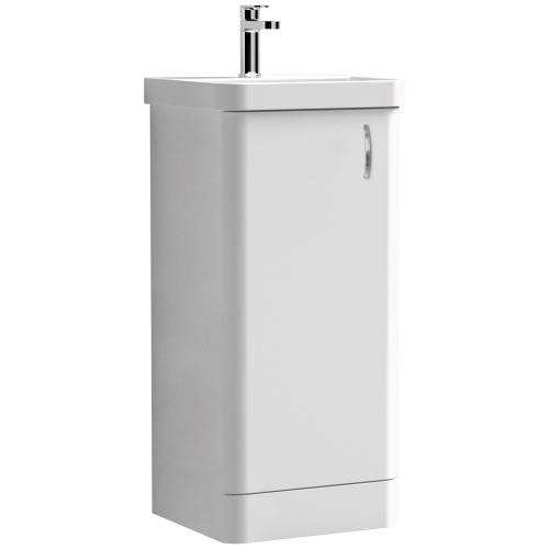 400mm Floor Standing 1 Door Vanity Unit - White