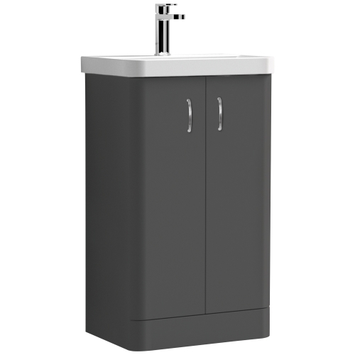 Grey 500mm 2 Door Vanity Unit & Basin