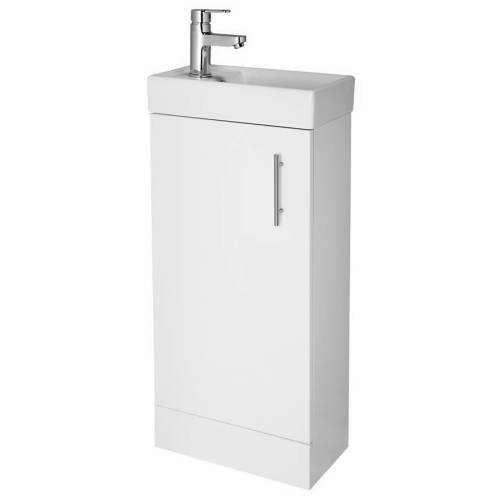 400mm White Floor Standing Vanity Unit & Basin