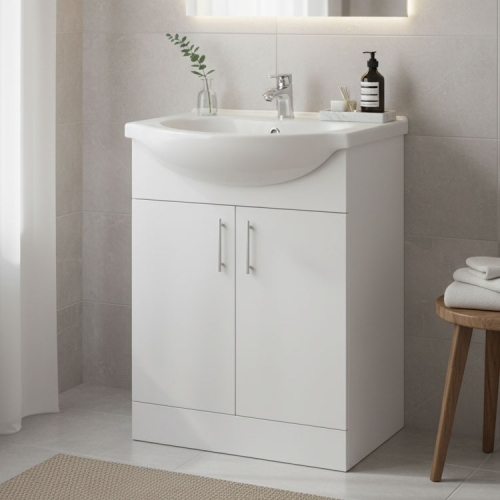 Earnsdale 560mm Basin Unit & Basin - White Gloss