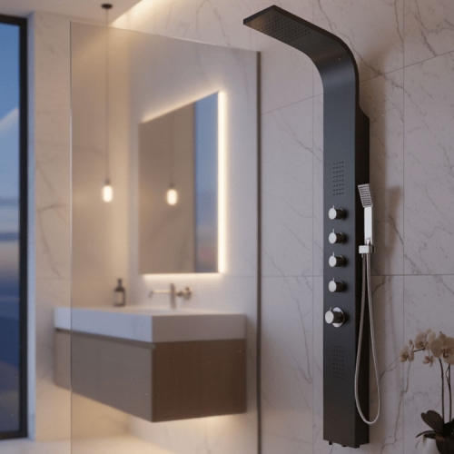 Waterfall Shower Tower - Black - Niagara By Voda Design