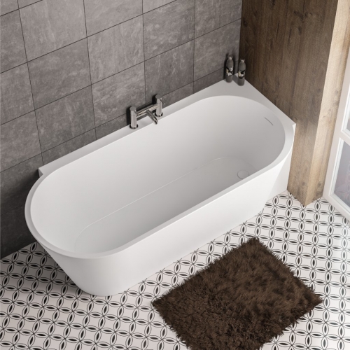 Melia 1600 RH Freestanding Back To Wall Bath Inc Waste- MELIA1600RH