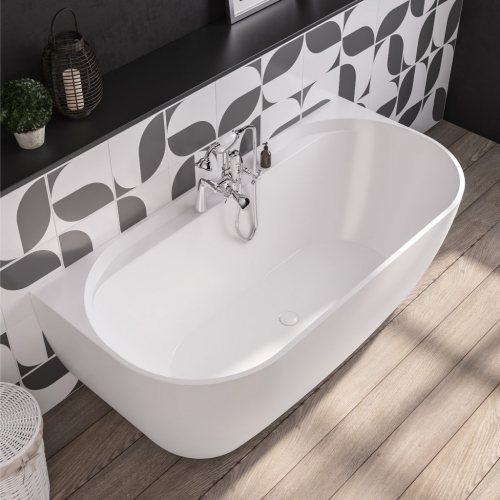Grace D Shaped Back To Wall Bath 1650x800mm- GRACED1650