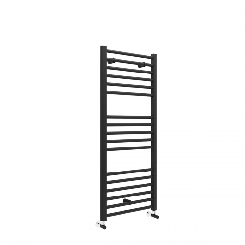 Lazzarini Silea Straight Heated Towel Rail Matt Black 1200mm x 500mm