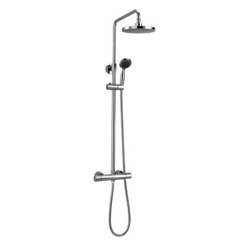 Round exposed thermostatic shower valve including handset & hose