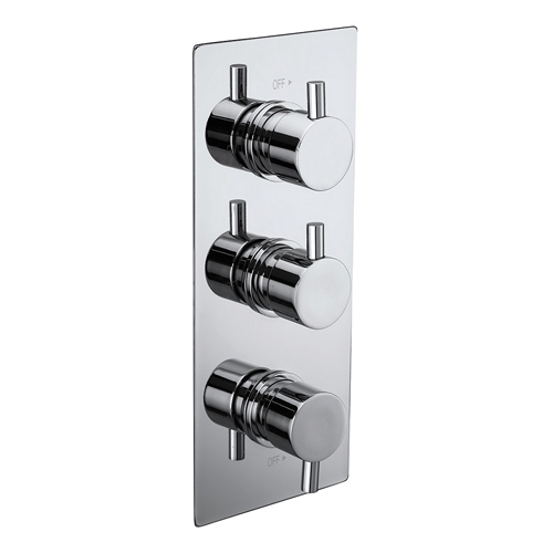 Round Concealed Triple Thermostatic Shower Valve with Diverter by Voda Design