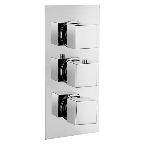 Square Concealed Triple Thermostatic Shower Valve With Diverter by Voda Design
