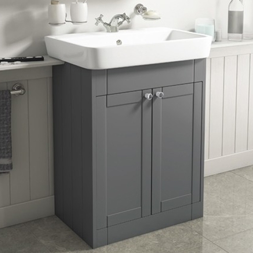 Traditional Floor Mounted Vanity Unit Various Sizes - Grey